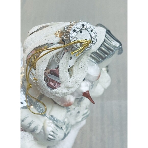 Krebs Lauscha Glas Santa Bird & Birdhouse Ornament Germany Boxed VTG - Picture 6 of 14